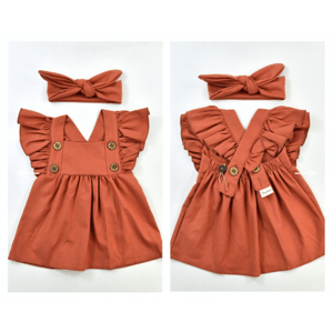Popshops Dievčenské letné šaty - Gabriela, tehlové veľkosť: 86 (12-18m)