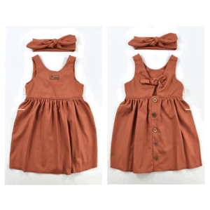 Popshops Dievčenské letné šaty - Regina, tehlové veľkosť: 2-3 rok