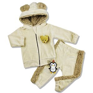 Baby Cool (oblečenie s MALOU VADOU)2dielny teplý set- Macko cool, béžový veľkosť: 74 (6-9m)