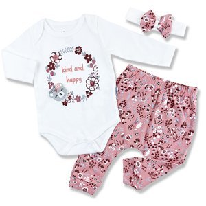 Miniworld (oblečenie s MALOU VADOU)3dielny kojenecký set - Milá a šťastná, ružový veľkosť: 62-68