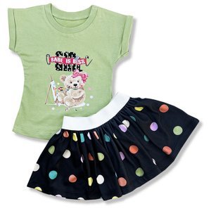 Minika (oblečenie s MALOU VADOU)2dielny dievčenský set - Baby girl, zelený veľkosť: 92 (18-24m)