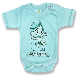 BABY´S WEAR Detské body, krátky rukáv-PERFECT, zelené veľkosť: 56