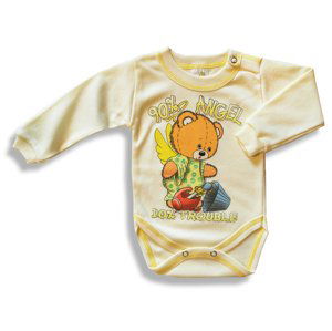 BABY´S WEAR Detské body - ANGEL, žlté veľkosť: 92