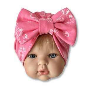 KAYRA baby Detská turbánová čiapka- Kayra, ružová 0-9m.