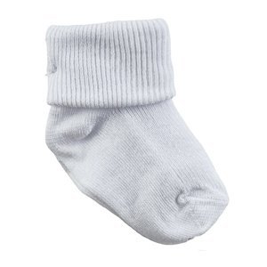 minidamla Novorodenecké ponožky- Klasické biele, 1 pár