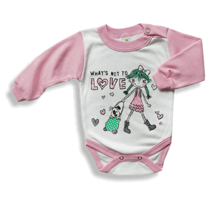 BABY´S WEAR Detské body - GIRL, ružovo-biele veľkosť: 62 (2-4m)