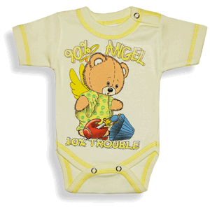 BABY´S WEAR Kojenecké body - krátky rukáv, ANGEL,žlté veľkosť: 62