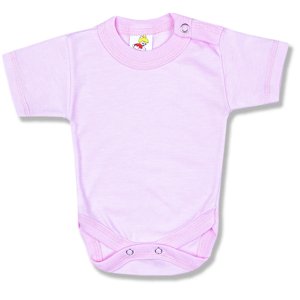 BABY´S WEAR Detské body, krátky rukáv - Jednofarebné ružové veľkosť: 56