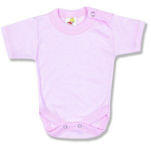 BABY´S WEAR Detské body, krátky rukáv - Jednofarebné ružové veľkosť: 68