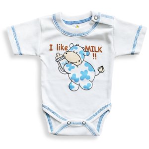 BABY´S WEAR Kojenecké body, krátky rukáv - MILK veľkosť: 56