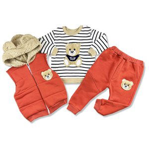 Hippil baby 3dielny detský set - TEDDY, červený veľkosť: 80 (9-12m)