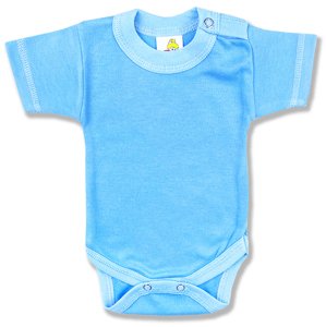 BABY´S WEAR Detské body, krátky rukáv - Jednofarebné modré veľkosť: 56