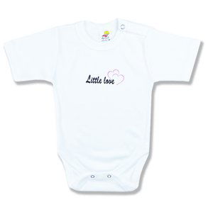 BABY´S WEAR Detské body - Little love, ružové veľkosť: 56 (0-2m)