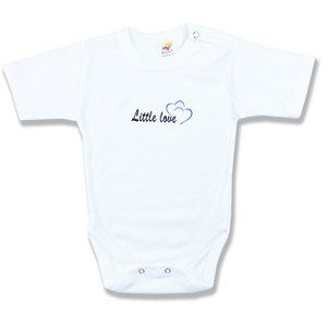 BABY´S WEAR Detské body - Little love, modré veľkosť: 56