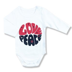 LULLABY Detské body - Love Peace veľkosť: 1 mesiac