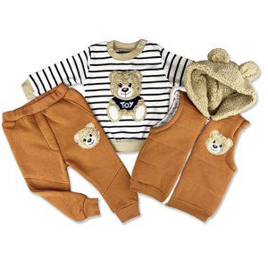 Hippil baby 3dielny detský set - TEDDY, tehlový veľkosť: 74