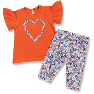 Miniworld 2dielny letný set pre bábätká - Valentine, oranžový veľkosť: 74-80