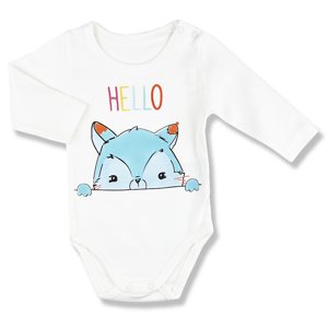 LULLABY Detské body - Hello Mačička veľkosť: 68 (4-6m)