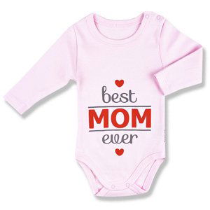 Detské body - Best Mom, Lullaby, ružové veľkosť: 68 (4-6m)