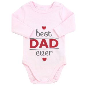 LULLABY Detské body - Best dad, ružové veľkosť: 80 (9-12m)