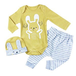 Miniworld 3dielny kojenecký set - Bunny, pieskový veľkosť: 68-74