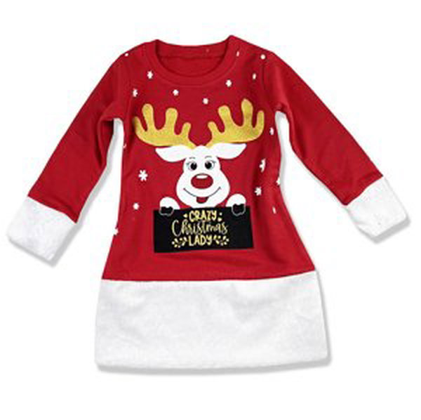 Pabbuc baby Šaty pre dievčatá, vianoce-  Bláznivá, vianočná slečna veľkosť: 4 rok