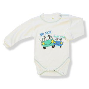 BABY´S WEAR Detské body – Big Car, biele veľkosť: 74 (6-9m)