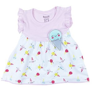 Miniworld Dievčenské letné šaty- Zmrzlina, ružové veľkosť: 68