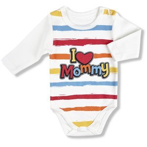 LULLABY Detské body - I love Mommy, farebné veľkosť: 80 (9-12m)