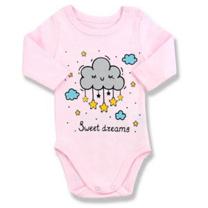 LULLABY Detské body - Sweet dreams, ružové veľkosť: 12 mesiac
