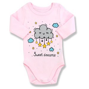 LULLABY Detské body - Sweet dreams, ružové veľkosť: 9 mesiac