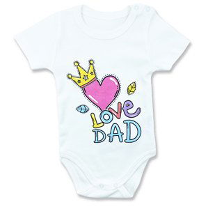 LULLABY Detské body, krátky rukáv - Love Dad veľkosť: 80 (9-12m)