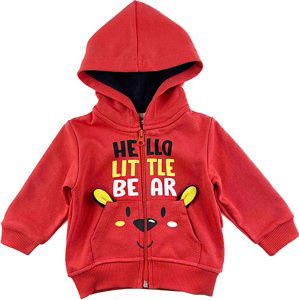 Miniworld Mikina pre bábätká- Hello Little Bear, červená veľkosť: 92 (18-24m)