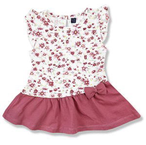 Miniworld Letné šaty pre bábätká -LKvetinky, staroružové veľkosť: 74