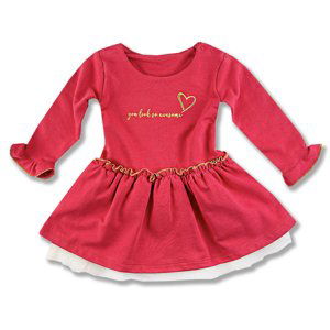Miniworld Dievčenské šaty s dlhým rukávom-Vyzeráš úžasne, červené veľkosť: 80 (9-12m)