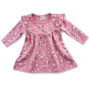 Miniworld Dievčenské šaty na chladnejšie dni- Kvetinky veľkosť: 92 (18-24m)