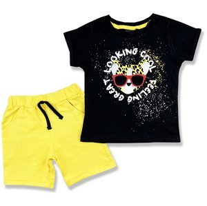 Miniworld Chlapčenský letný set- Looking cool, čierno-žltý veľkosť: 116