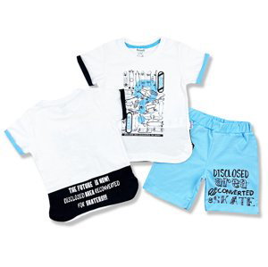 Miniworld Chlapčenský letný set- Skate, bielo-modrý veľkosť: 104