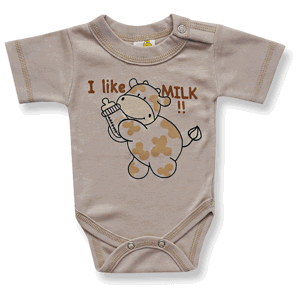 BABY´S WEAR Kojenecké body - krátky rukáv, Milk veľkosť: 56