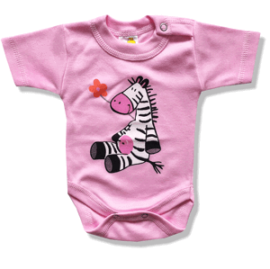 BABY´S WEAR Detské body, krátky rukáv- EMMA, ružové veľkosť: 56 (0-2m)