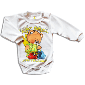 BABY´S WEAR Detské body – ANGEL, biele veľkosť: 92