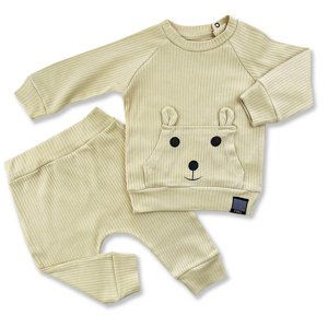 Baby Cool 2dielny set pre bábätká - Macko s vreckom, béžový veľkosť: 80 (9-12m)