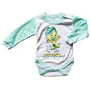 BABY´S WEAR Detské body- PERFECT, zeleno biele veľkosť: 56