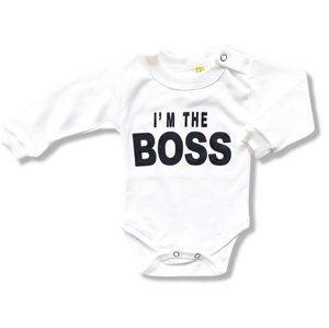 BABY´S WEAR Detské body - I'm Boss veľkosť: 92 (18-24m)