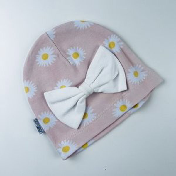 KAYRA baby Dievčenská čiapka pre bábätká- Kvety, ružová 6-18m.