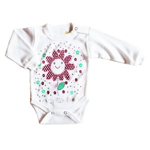 BABY´S WEAR Detské body - LITTLE FLOWER, biele veľkosť: 98