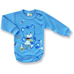 BABY´S WEAR Detské body - GREEDY BEAR, modré veľkosť: 56