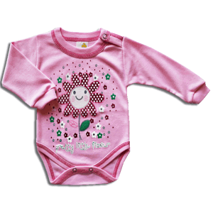 BABY´S WEAR Detské body – LITTLE FLOWER, ružové veľkosť: 56