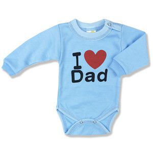 BABY´S WEAR Detské body - I love Dad, modré veľkosť: 86