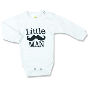 BABY´S WEAR Detské body - Little Man, biele veľkosť: 86